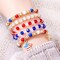 4th of July American Flag Bracelets for Women – Patriotic Red, White & Blue Beaded Stretch Bracelets, Boho Heishi Surfer Charm Set, Summer Beach Jewelry